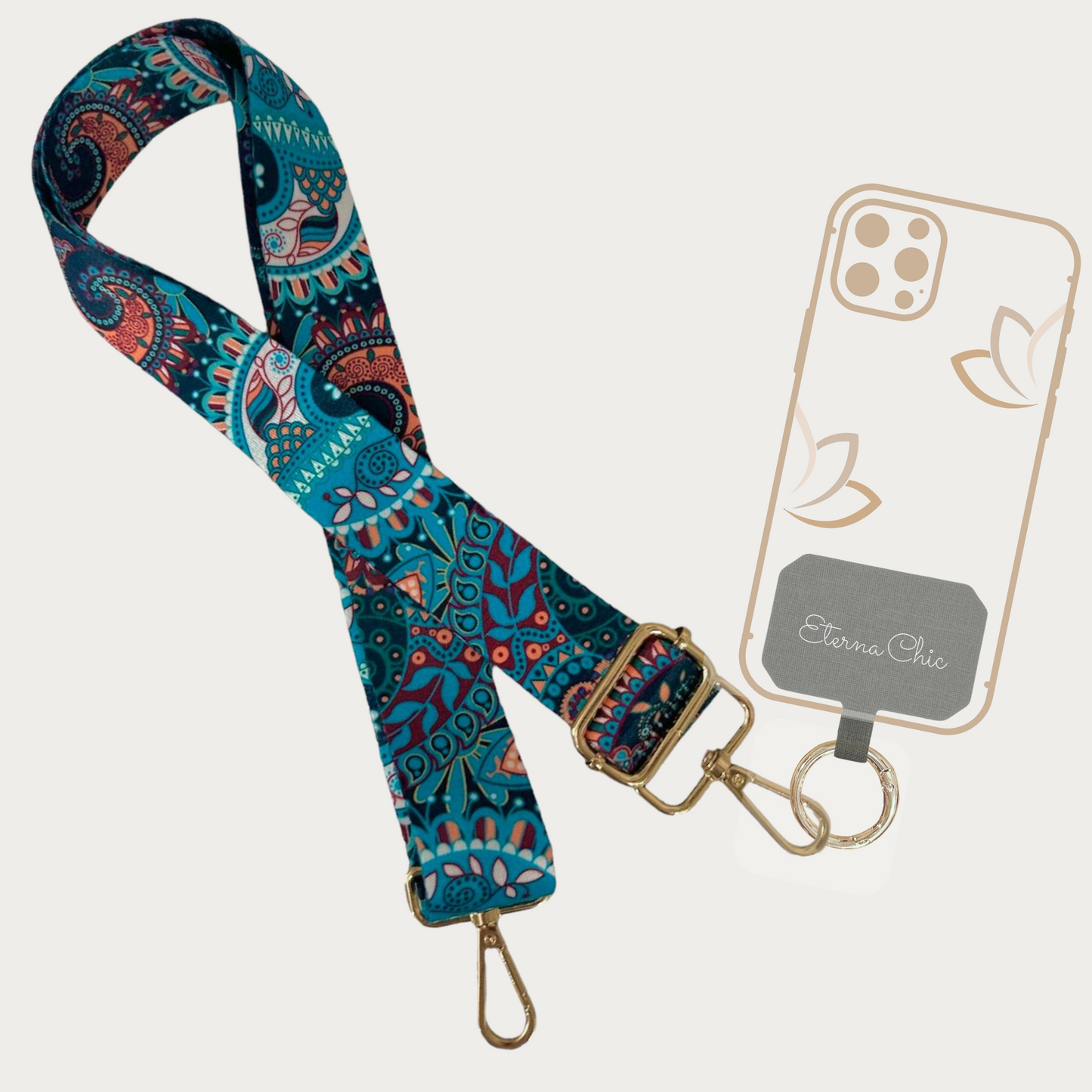 Chic & Go Phone Strap | Boho Mandala | Adjustable, Durable & Hands-Free Carry