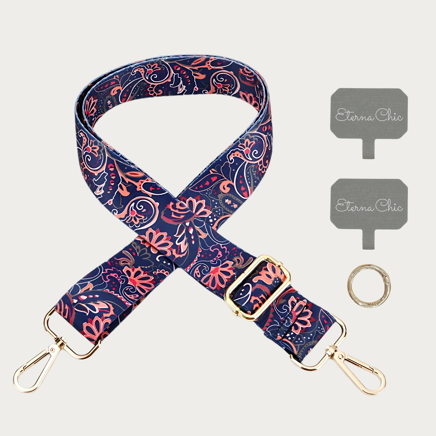 Chic & Go Phone Strap | Midnight Bloom | Adjustable, Durable & Hands-Free Carry