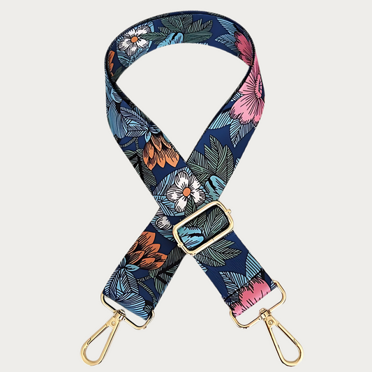 Chic & Go Phone Strap | Blue Flower | Adjustable, Durable & Hands-Free Carry