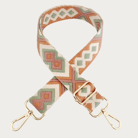 Chic & Go Phone Strap | Mosaic Green-Brown | Adjustable, Durable & Hands-Free Carry