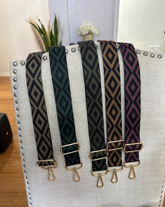 Diamond-patterned dark background Phone or Bag strap
