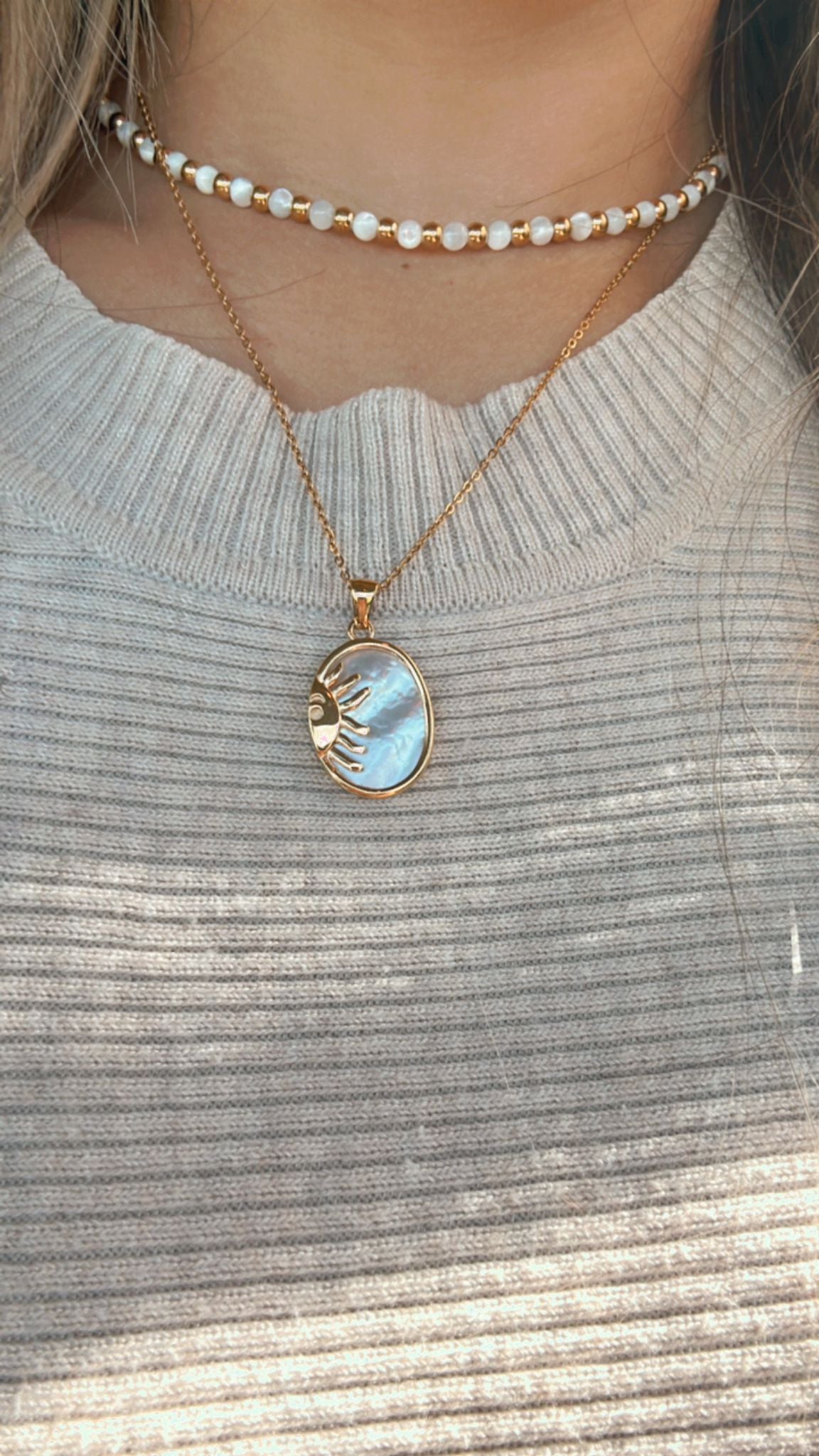 Sun and Nacre Necklace